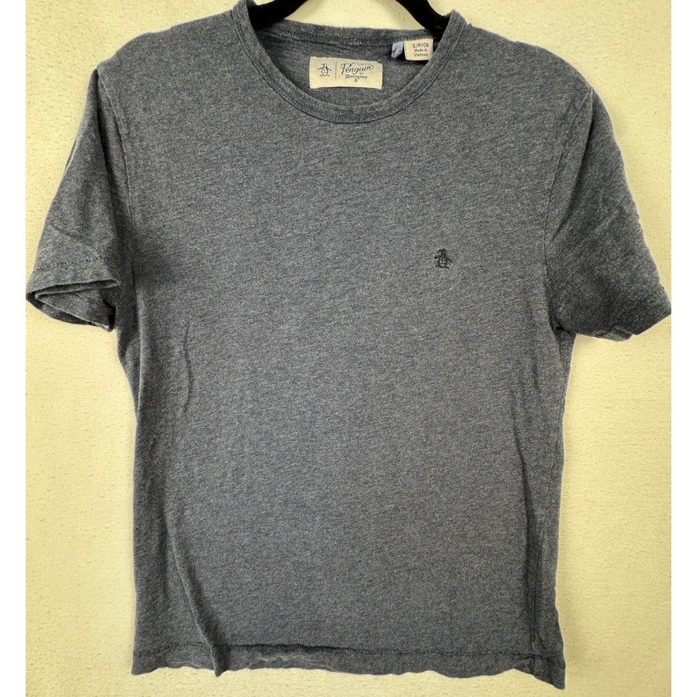 Original Penguin T-Shirt Mens Small Gray Short Sleeve Crew Neck Logo Tee 752